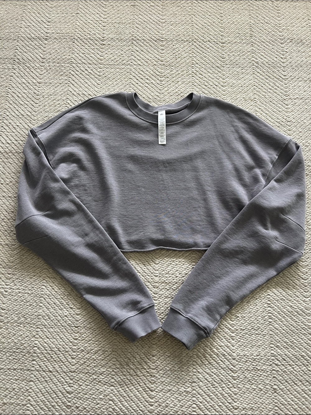 ALO Washed Extreme Cropped Pullover
